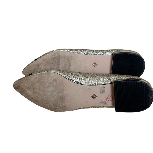 Nannette Lepore gold glitter bow flats size 8.5 - Picture 5 of 5
